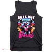 Cute But Feral Funny Trash Panda Tank Top thumb 0