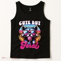 Cute But Feral Funny Trash Panda Tank Top thumb 2