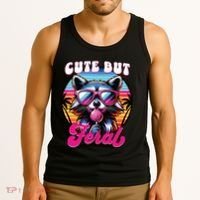 Cute But Feral Funny Trash Panda Tank Top thumb 3