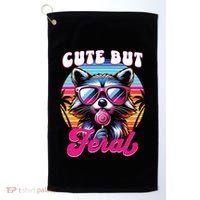 Cute But Feral Funny Trash Panda Golf Towel thumb 0
