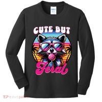 Cute But Feral Funny Trash Panda Kids Long Sleeve Shirt thumb 0