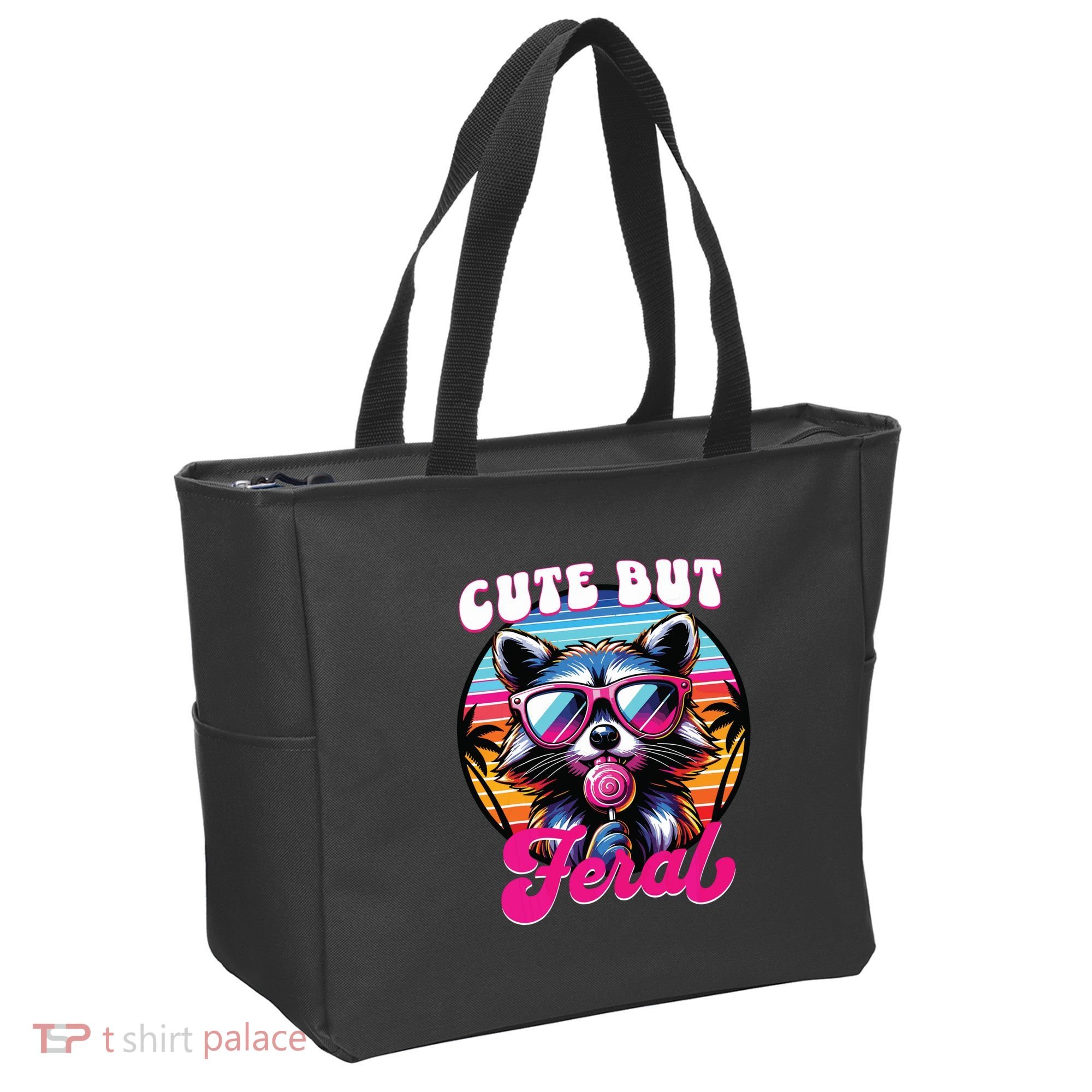 Cute But Feral Funny Trash Panda Tote Bag