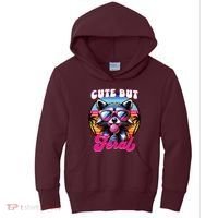 Cute But Feral Funny Trash Panda Kids Hoodie thumb 0