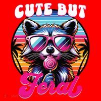 Cute But Feral Funny Trash Panda Santa Hat thumb 1