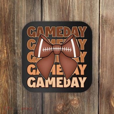 Coqutte Bow Football Game Day Coaster