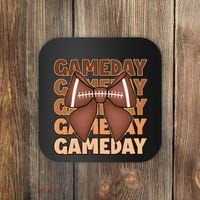 Coqutte Bow Football Game Day Coaster thumb 0