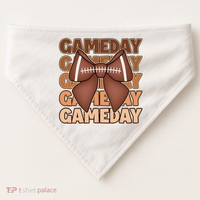 Coqutte Bow Football Game Day USA-Made Doggie Bandana