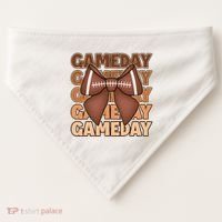 Coqutte Bow Football Game Day USA-Made Doggie Bandana thumb 0