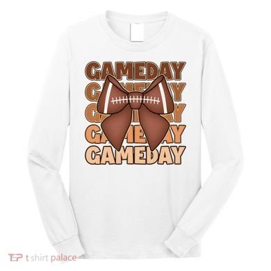 Coqutte Bow Football Game Day Long Sleeve Shirt