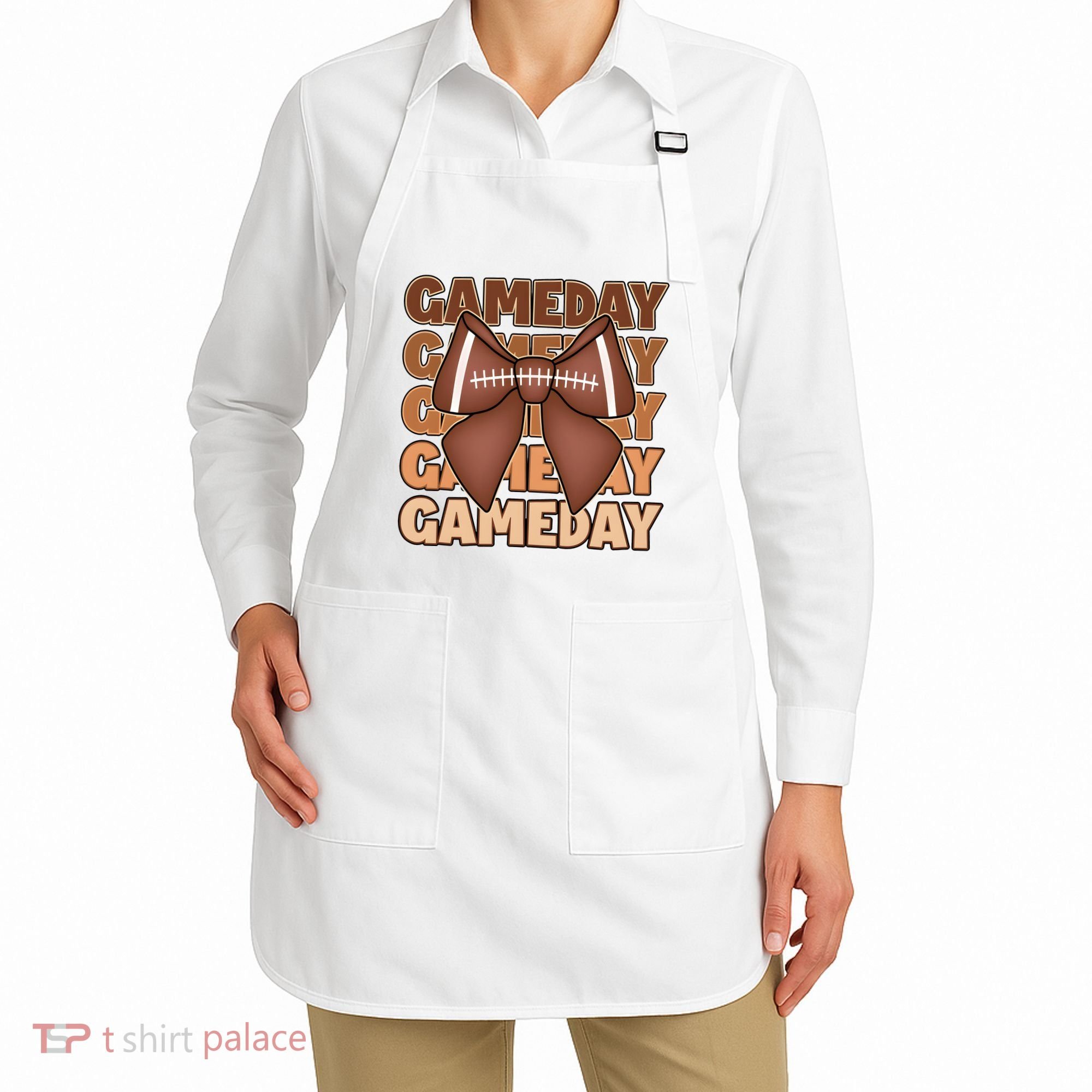 Coqutte Bow Football Game Day Apron