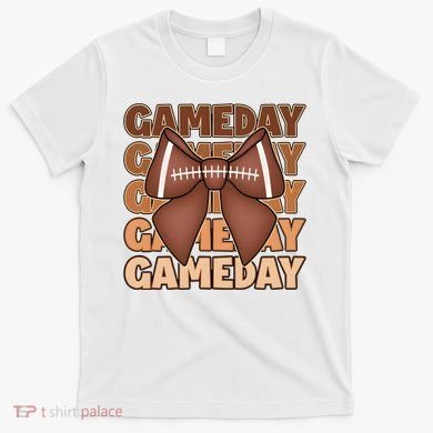Coqutte Bow Football Game Day T-Shirt