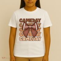 Coqutte Bow Football Game Day T-Shirt thumb 4