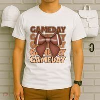 Coqutte Bow Football Game Day T-Shirt thumb 6