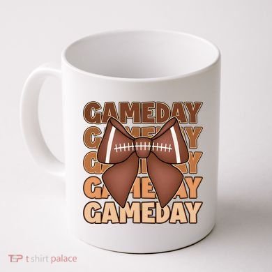 Coqutte Bow Football Game Day Coffee Mug