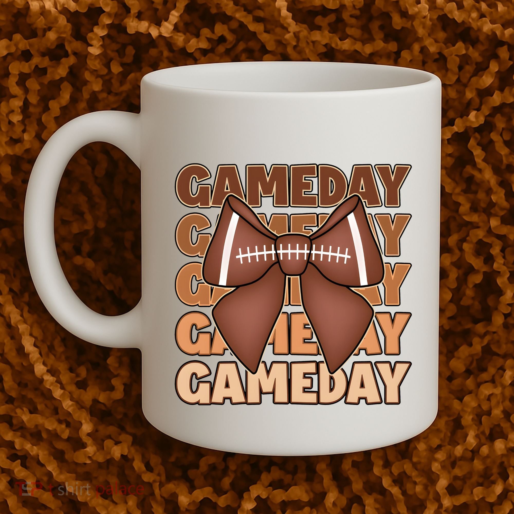 Coqutte Bow Football Game Day Coffee Mug