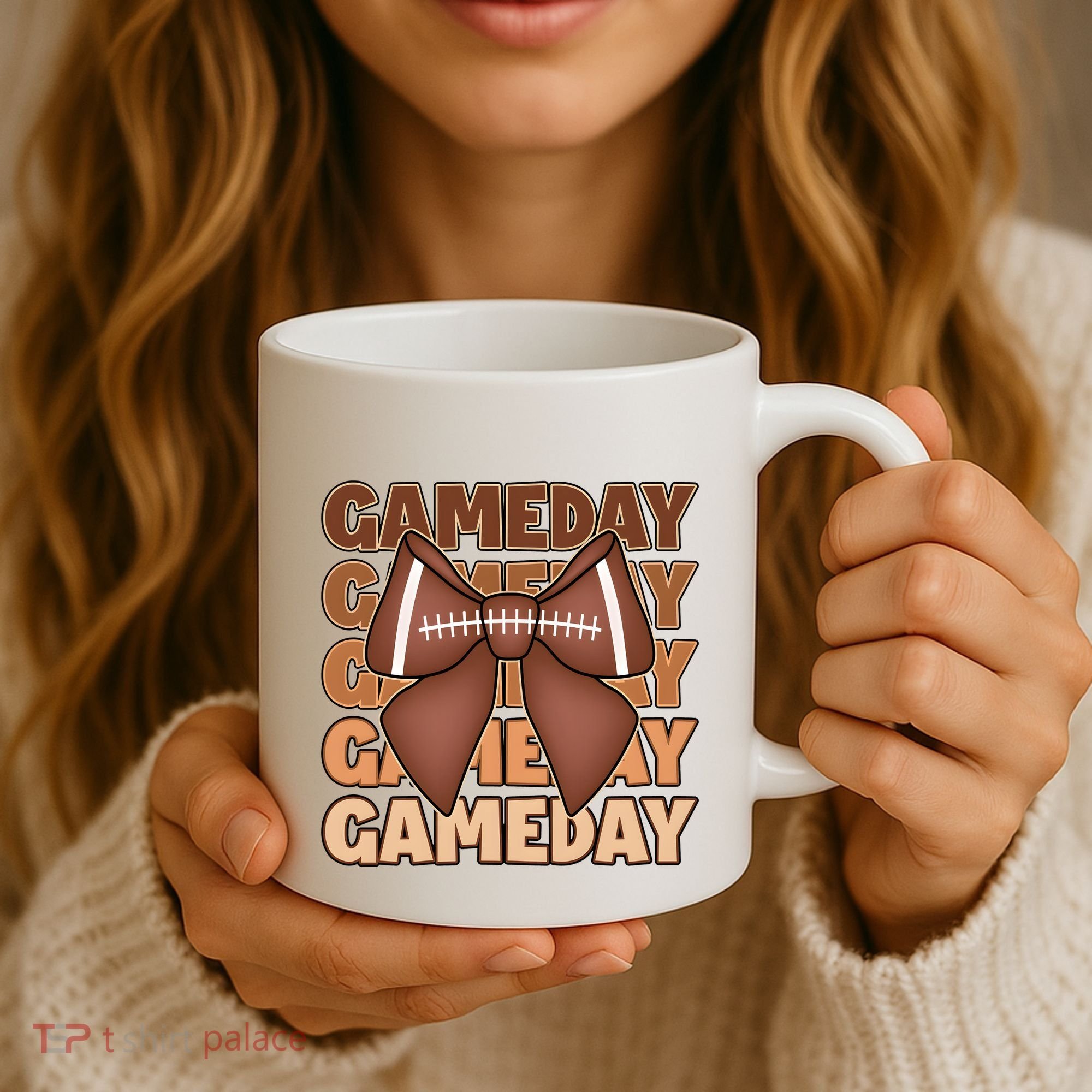 Coqutte Bow Football Game Day Coffee Mug