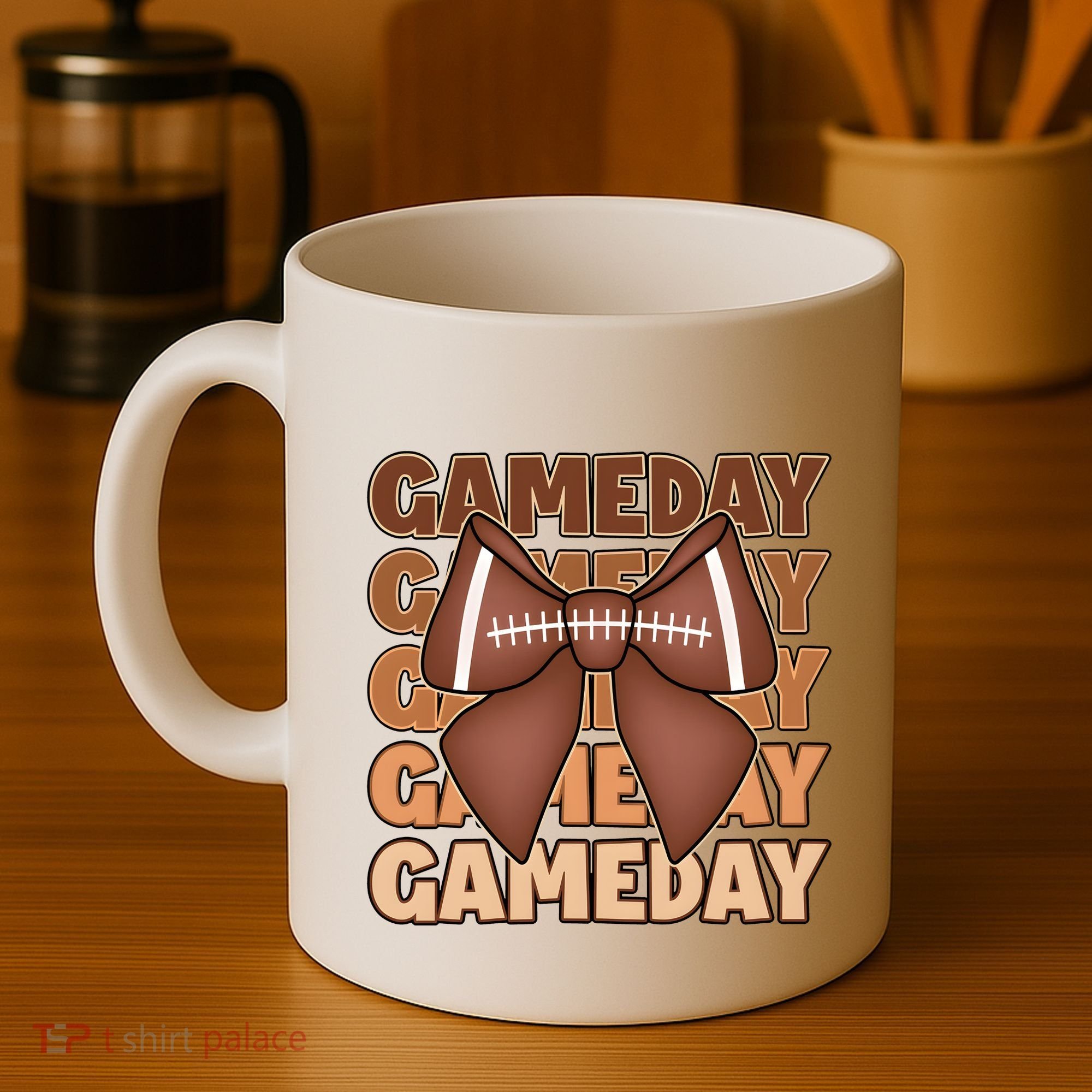 Coqutte Bow Football Game Day Coffee Mug