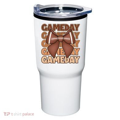 Coqutte Bow Football Game Day Tumbler