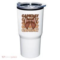 Coqutte Bow Football Game Day Tumbler thumb 0