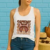 Coqutte Bow Football Game Day Women's Tank Top thumb 2