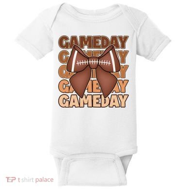 Coqutte Bow Football Game Day Baby Bodysuit