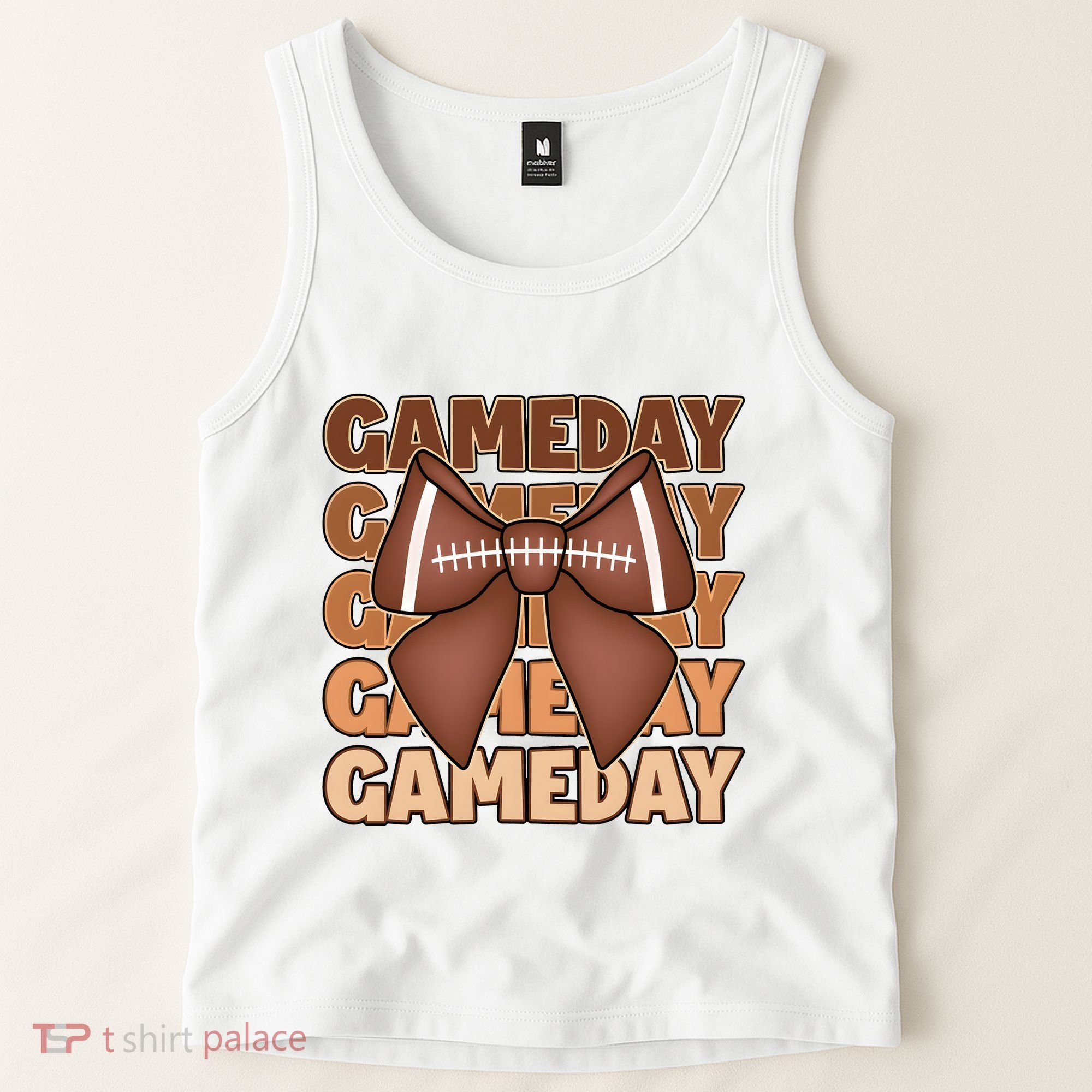 Coqutte Bow Football Game Day Tank Top