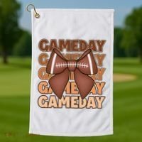 Coqutte Bow Football Game Day Golf Towel thumb 1