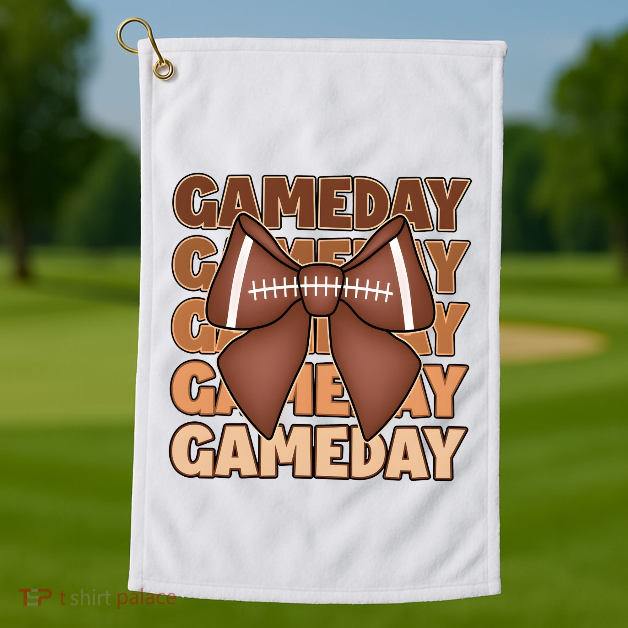 Coqutte Bow Football Game Day Golf Towel