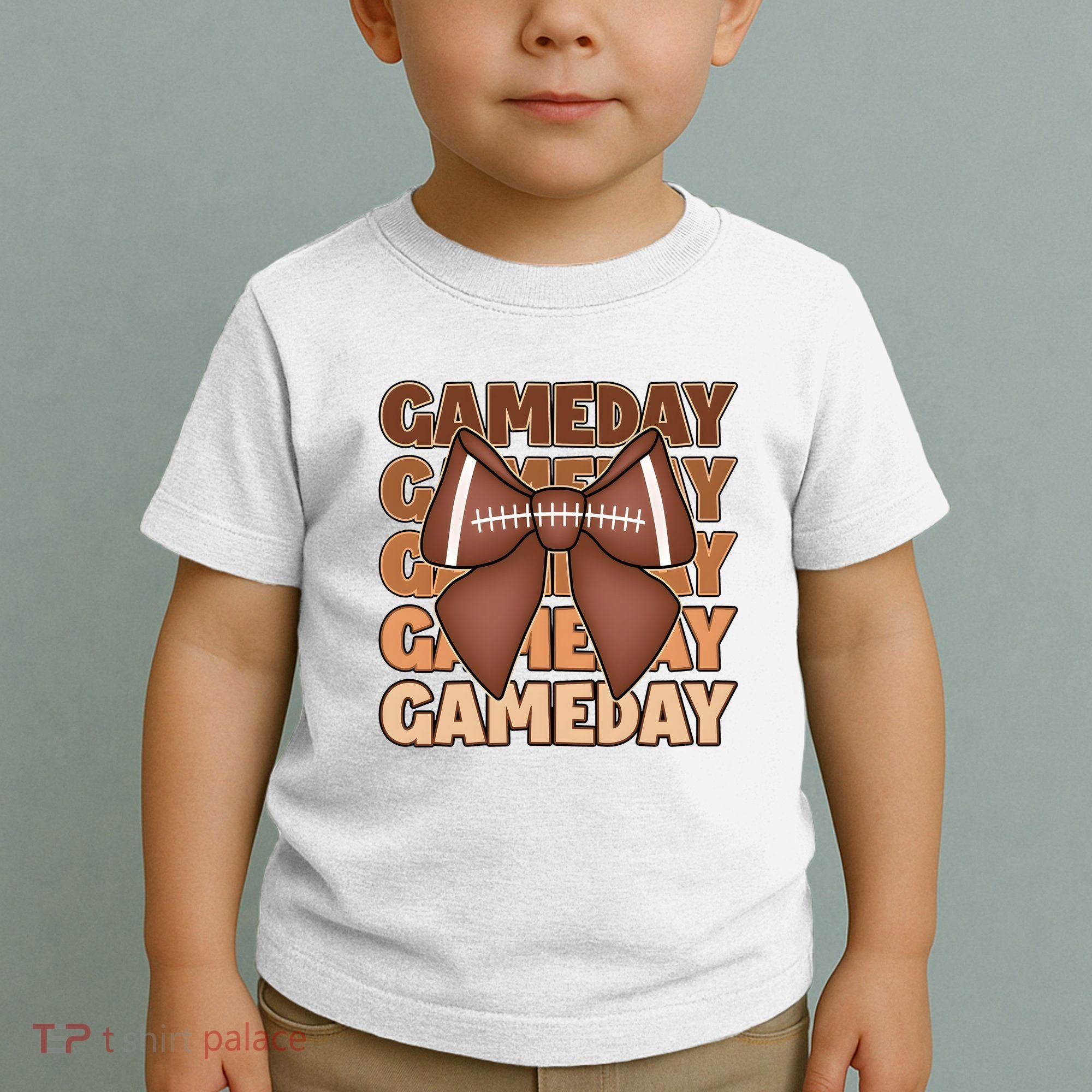 Coqutte Bow Football Game Day Toddler T-Shirt