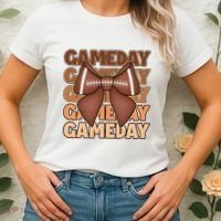 Coqutte Bow Football Game Day Women's T-Shirt thumb 2