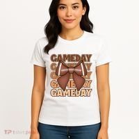 Coqutte Bow Football Game Day Women's T-Shirt thumb 4