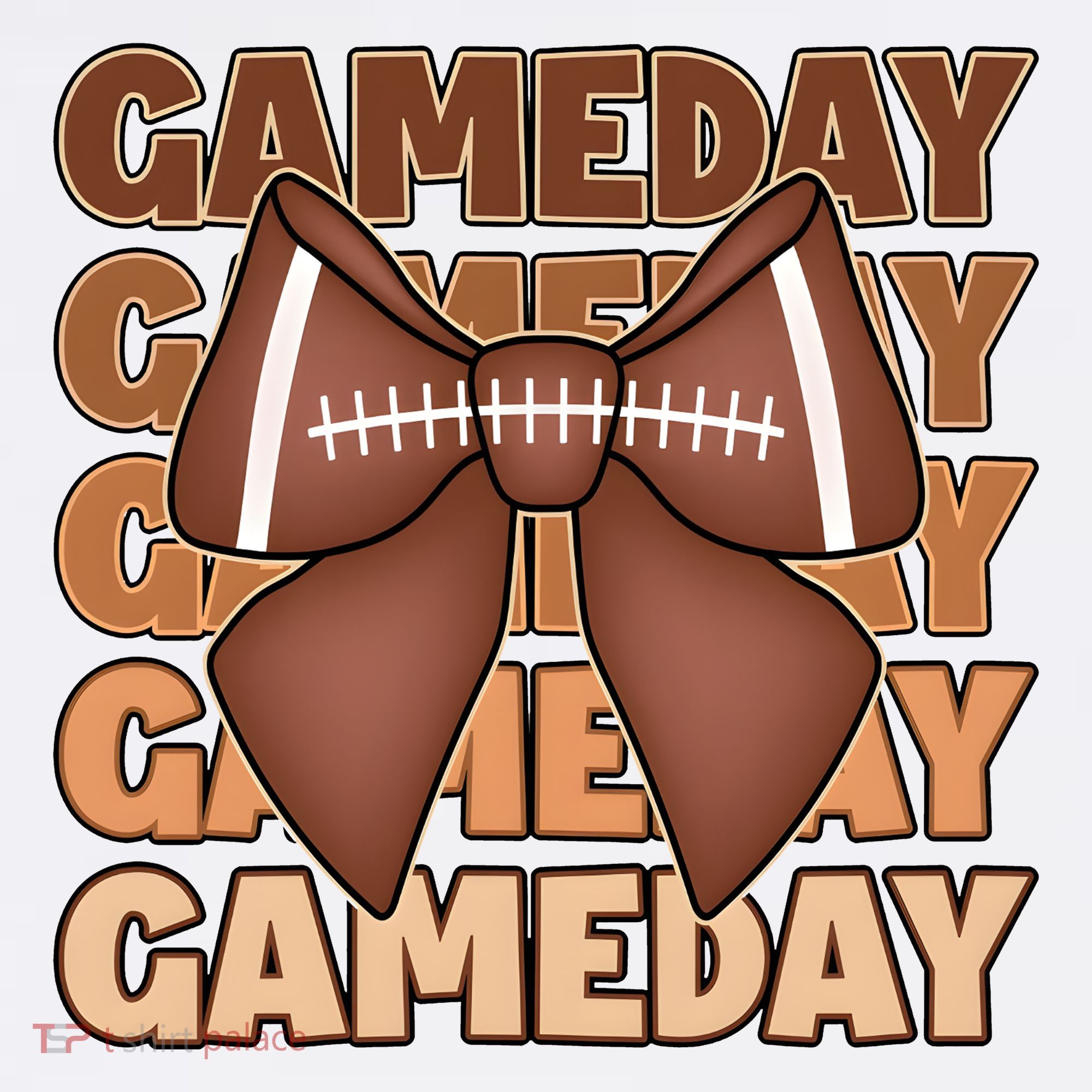 Coqutte Bow Football Game Day Women's T-Shirt
