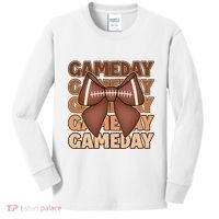 Coqutte Bow Football Game Day Kids Long Sleeve Shirt thumb 0