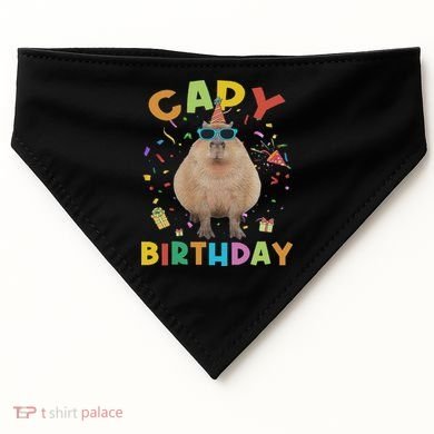 Capy Birthday Funny Capybara Animals Birthday USA-Made Doggie Bandana