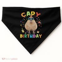 Capy Birthday Funny Capybara Animals Birthday USA-Made Doggie Bandana thumb 0