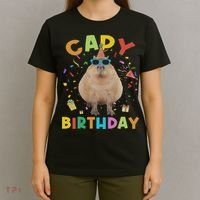 Capy Birthday Funny Capybara Animals Birthday T-Shirt thumb 4