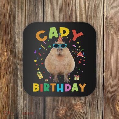 Capy Birthday Funny Capybara Animals Birthday Coaster