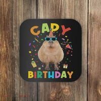 Capy Birthday Funny Capybara Animals Birthday Coaster thumb 0