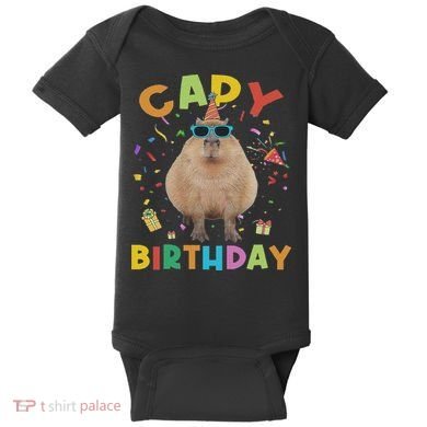 Capy Birthday Funny Capybara Animals Birthday Baby Bodysuit