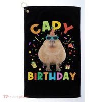 Capy Birthday Funny Capybara Animals Birthday Golf Towel thumb 0