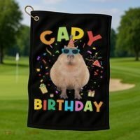 Capy Birthday Funny Capybara Animals Birthday Golf Towel thumb 1