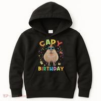 Capy Birthday Funny Capybara Animals Birthday Kids Hoodie thumb 0