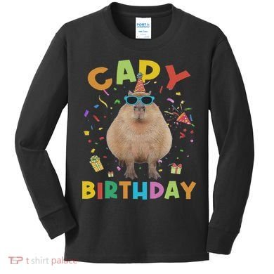 Capy Birthday Funny Capybara Animals Birthday Kids Long Sleeve Shirt