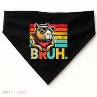 Capybara Bruh Funny Graphic Funny Capybara USA-Made Doggie Bandana thumb 0