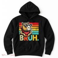 Capybara Bruh Funny Graphic Funny Capybara Hoodie thumb 0