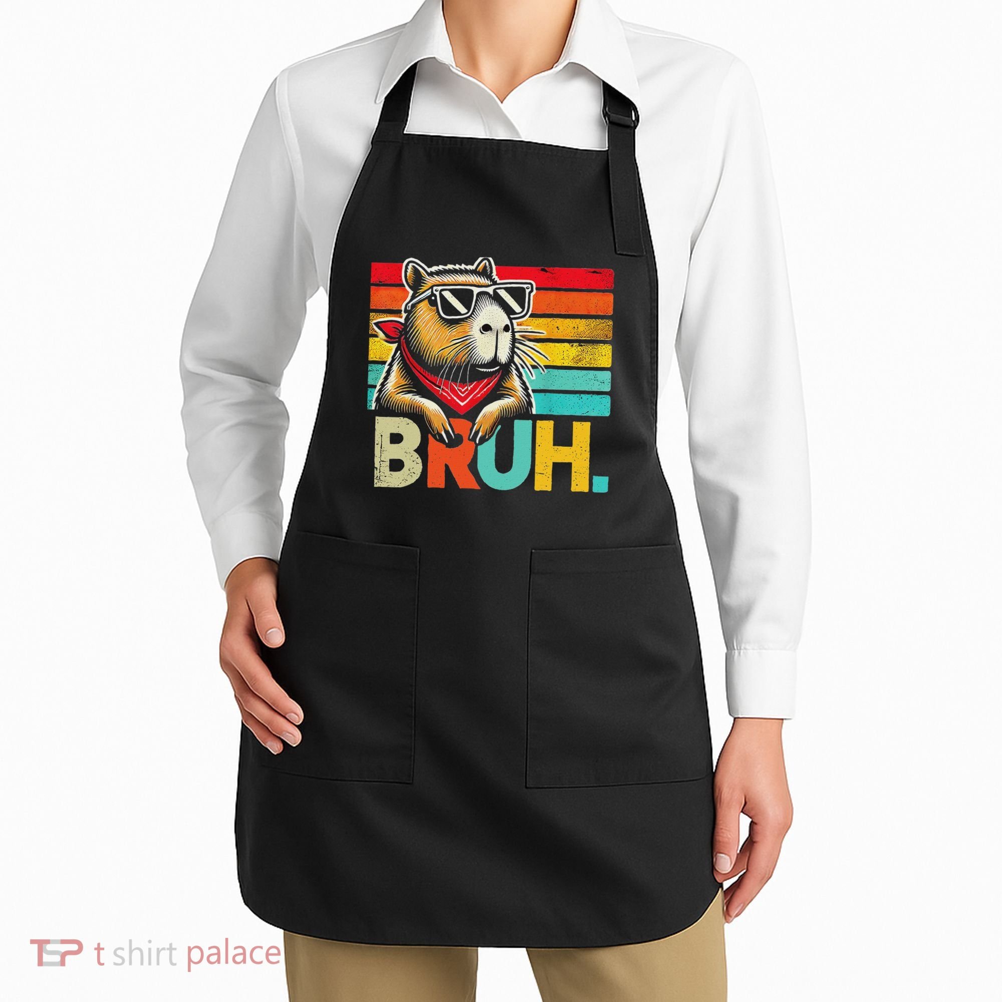 Capybara Bruh Funny Graphic Funny Capybara Apron
