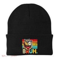 Capybara Bruh Funny Graphic Funny Capybara Beanie thumb 0