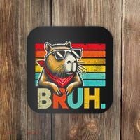 Capybara Bruh Funny Graphic Funny Capybara Coaster thumb 0