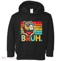 Capybara Bruh Funny Graphic Funny Capybara Toddler Hoodie thumb 0