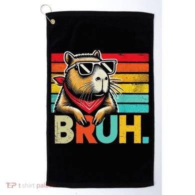 Capybara Bruh Funny Graphic Funny Capybara Golf Towel